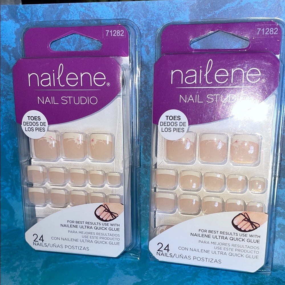 NAILENE NIB Toe False Nails Flowers x2